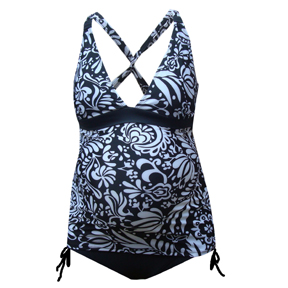 Ocean Lily - Cross Back Tankini - Click Image to Close